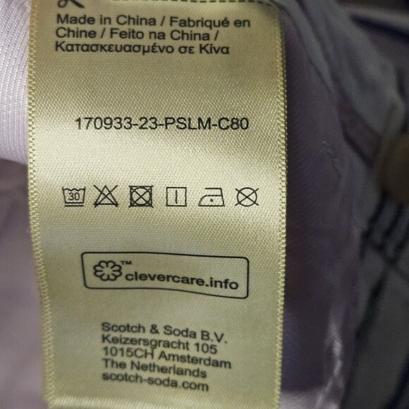 Scotch & Soda Pants The Lowry Mid-Rise Slim Fit Trousers Striped Sz 28/32 - Picture 6 of 8